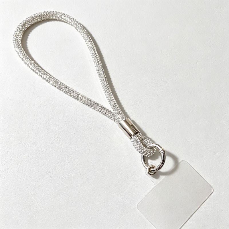CouldNook Rhinestones Set Wrist Phone Strap with Wide Stone-Set Line