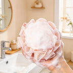 CouldNook Rose Soap Pouch - Ruffled Mesh Flower and Rear Pocket