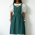 CouldNook Gathered Waist Work Apron - Twin Patch Pockets