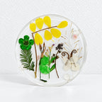 CouldNook Botanical Acrylic Coaster - Round Form and Floral Details