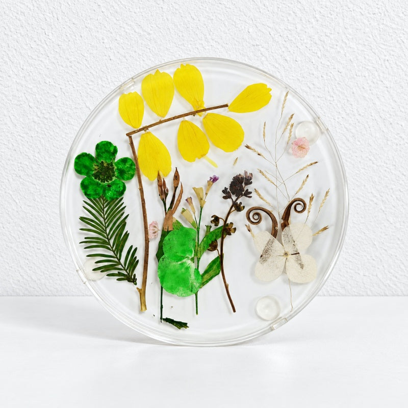 CouldNook Botanical Acrylic Coaster - Round Form and Floral Details