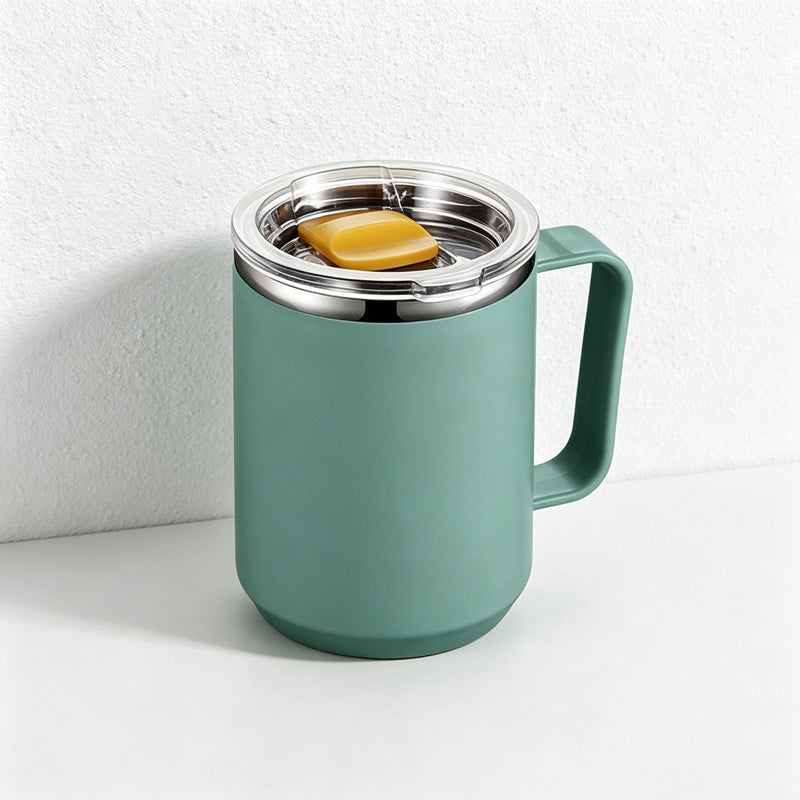 CouldNook Lidded Coffee Mug - Sliding Sip Cover and Side Handle