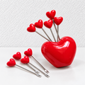 Heart Fruit Forks - Slender Picks and Matching Holder Options