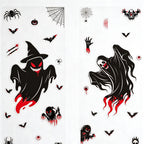 CouldNook Halloween Spooky Static Window Clings‑Reaper Skeleton Ghost Pumpkin Decor
