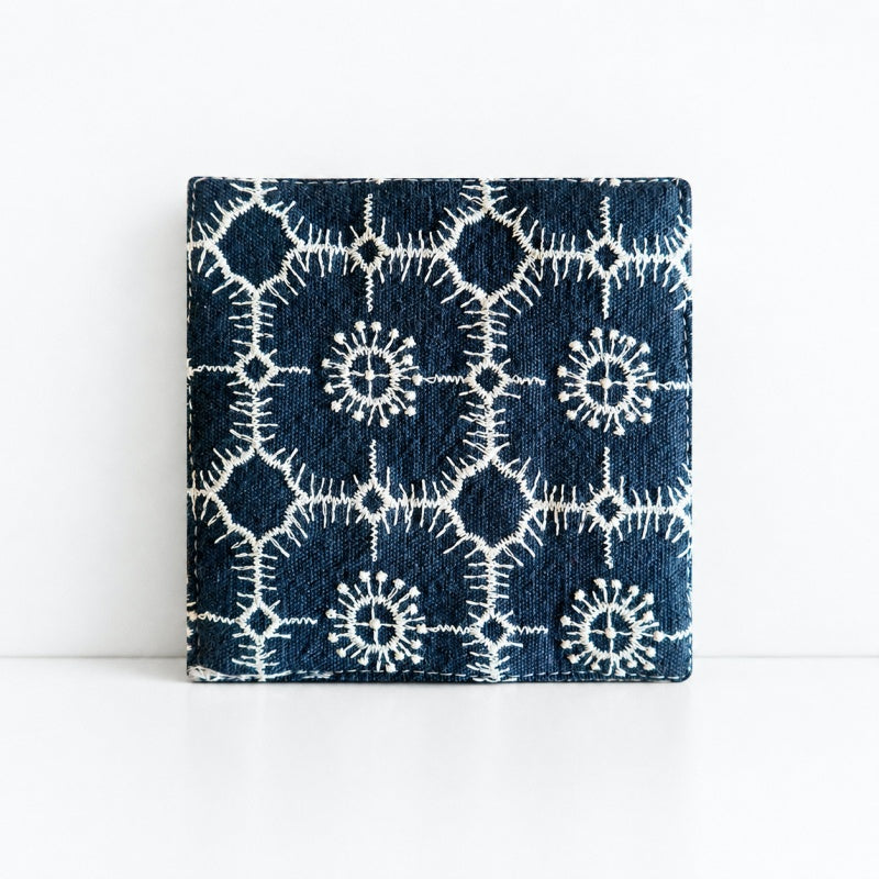 CouldNook Floral Embroidered Cotton Linen Coaster - Double Layers