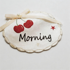 CouldNook Cherry Embroidered Coaster - Breakfast Table Accent(Non-Adhesive）