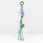 CouldNook Floral Beaded Charm - Twisted Cords and Loose Tassel Ends