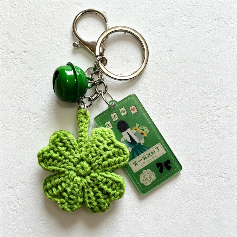 CouldNook Yarn Clover Keychain - Single and Ring Options