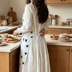 CouldNook Cat Print Apron - Playful Pocket Kitchen Cover