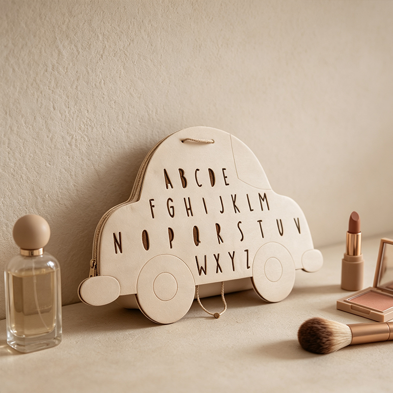 CouldNook Wooden Alphabet Wall Hanging - Playful Vehicle Shapes