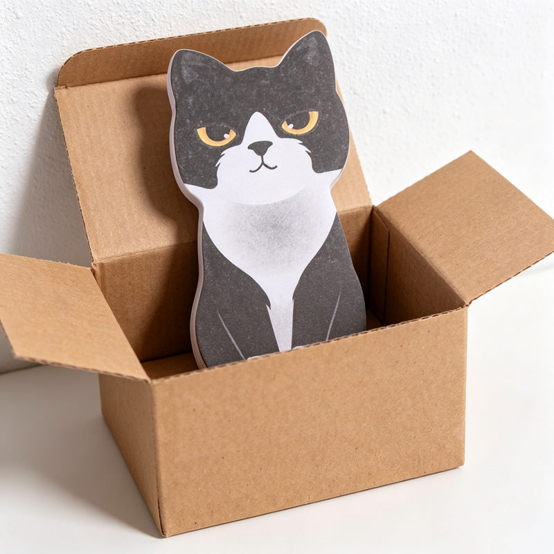 CouldNook Cat Sticky Notes - Shaped Paper Sheets and Miniature Carton Holder