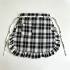 CouldNook Plaid Waist Apron - Rounded Ruffle Kitchen Accent