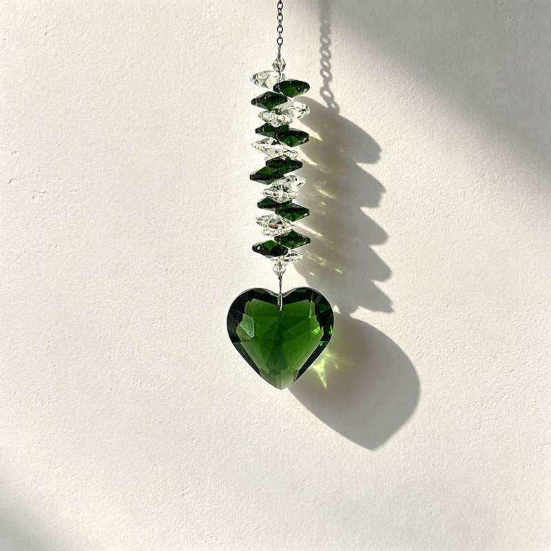 CouldNook Heart Suncatcher - Pendant Colors And Spiral Bead Arrangement
