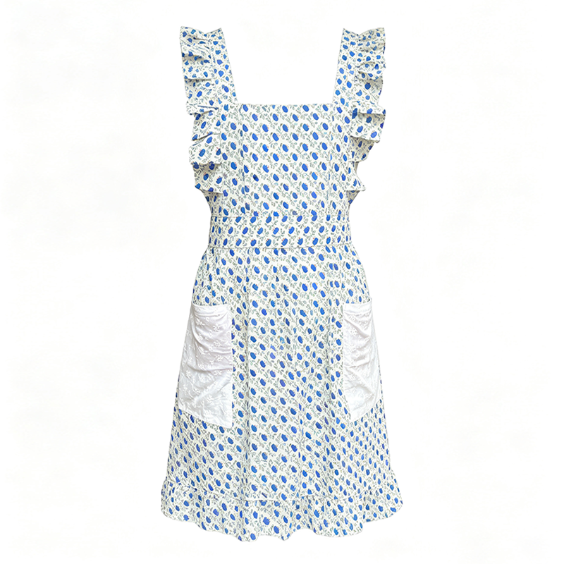 CouldNook Mini Floral Apron - Ruffled Pocket Kitchen Dress