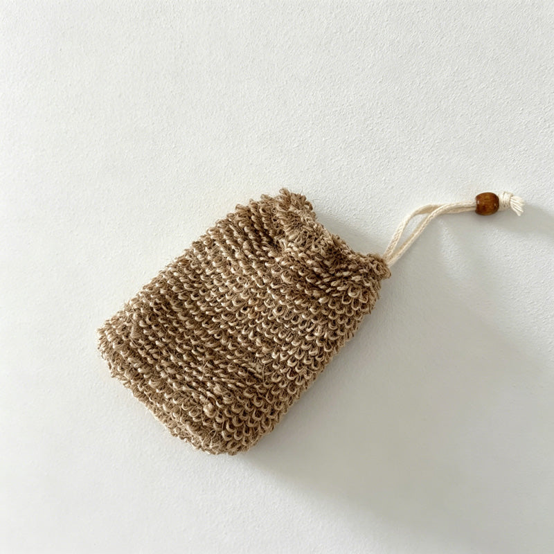 CouldNook Fake Linen Soap Saver Pouch - Drawstring Lathering Bag