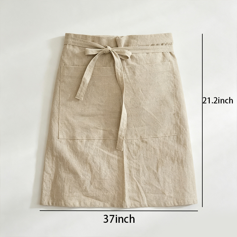 CouldNook Natural Texture Half Apron - Waist Kitchen Accent