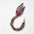 CouldNook Floral Scarf Phone Wrist Strap - Rose Braided Chain