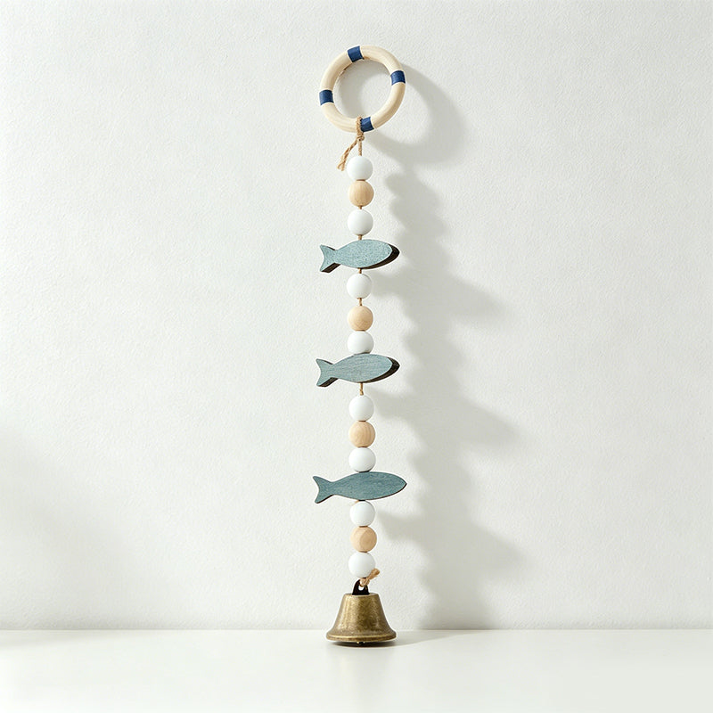 CouldNook Mediterranean Fish Hanging Decor - Coastal Shell Bell Ornament
