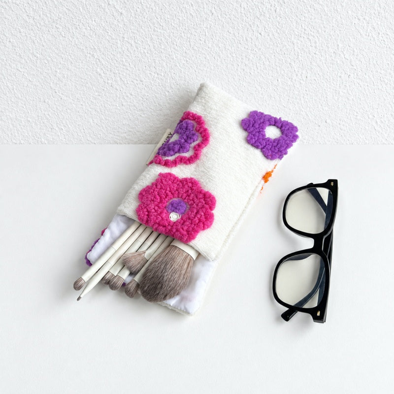 CouldNook Patterned Eyeglass Pouch - Long Shape and Snap Flap