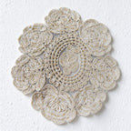 CouldNook Rose Table Mat - Sheer Mesh and Embroidered Floral Border