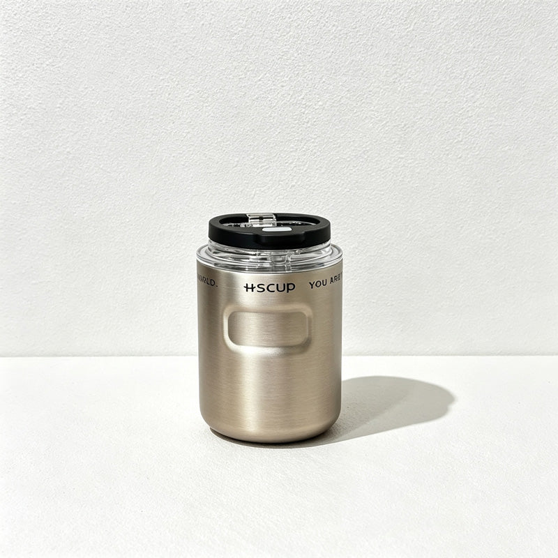CouldNook Insulated Coffee Cup - Dual Drinking Lid and Side Carry Cord