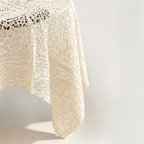 CouldNook Pastoral Crochet Lace Tablecloth - Aesthetic Hollow-Out Desk Mat