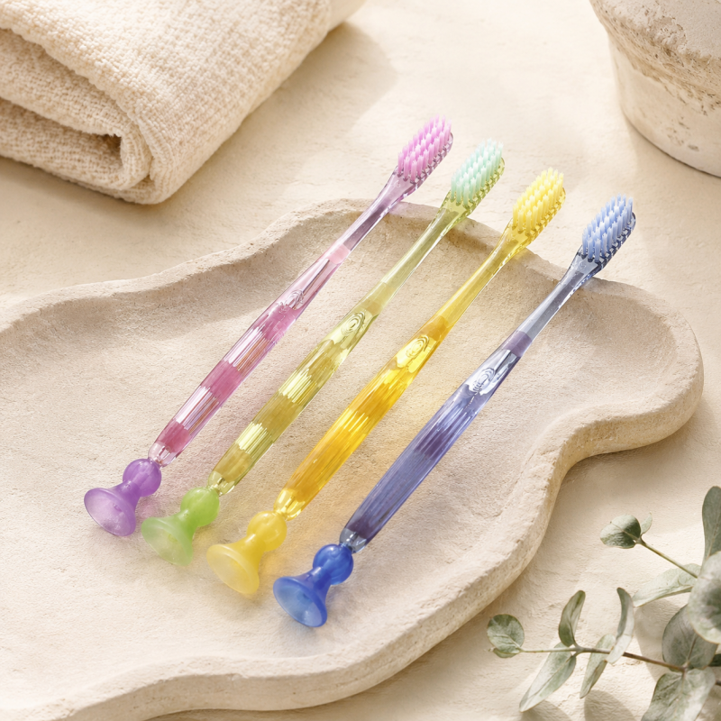 CouldNook Suction Cup Toothbrush - Small Head and Clear Handle
