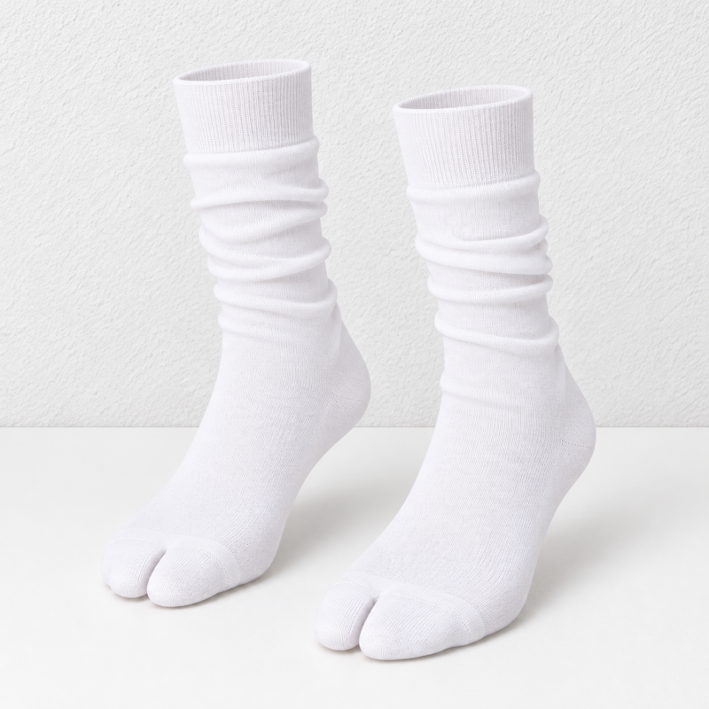 CouldNook Slouch Split-Toe Socks - Plain Long Legs