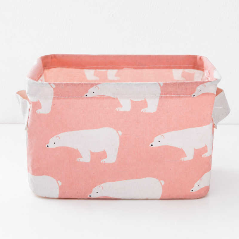 CouldNook Printed Fabric Storage Bin - Side Handle Basket