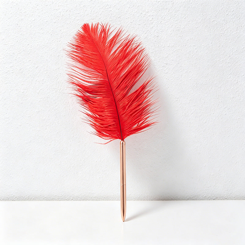 CouldNook Pen-Vintage Ostrich Feather Ballpoint Pen Elegant Gift Pen for Wedding Office Graduation