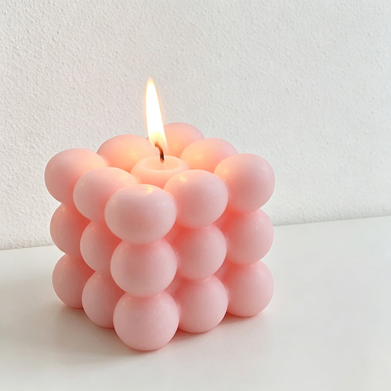 CouldNook Large Bubble Cube Scented Candle - Pastel Morandi Aesthetic Decor