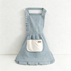 Striped Princess with Towel Pocket  Apron  - Polyester Backband Kitchen Apron
