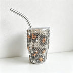 CouldNook 3oz Rhinestone Shot Glasses-Stainless Steel Vacuum Insulated Tumbler with Straw