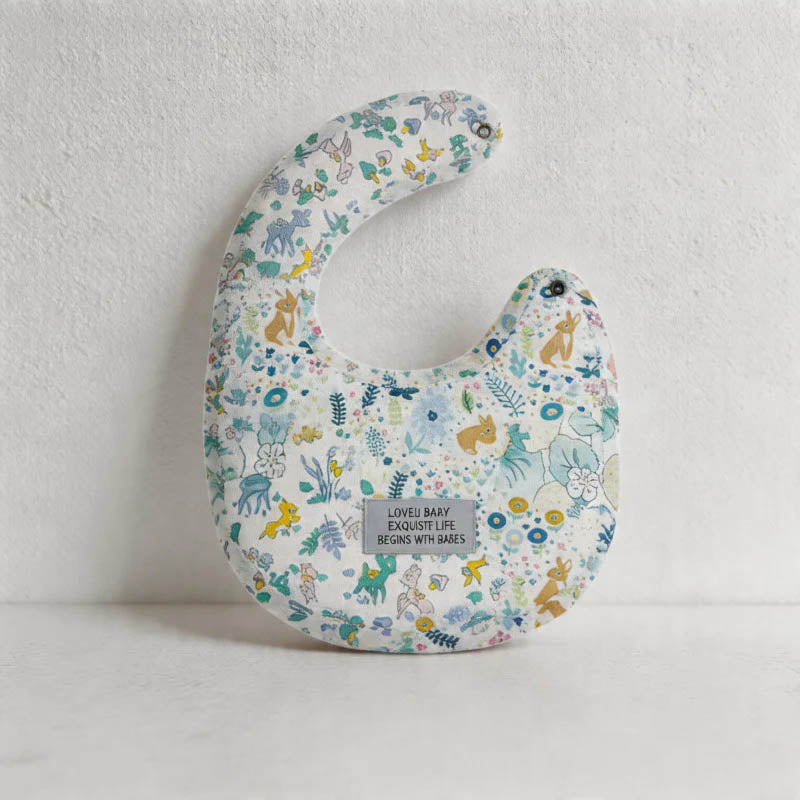CouldNook Premium Cotton Baby Bib - Aesthetic Vintage Floral Drool Apron