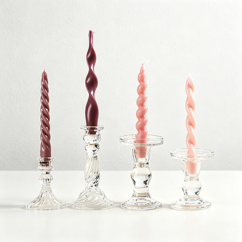 Spiral Taper Candle Set - Set Of 4 Assorted Twisted Candles in Gift Box