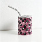 CouldNook Tumbler-3oz Rhinestone Straight Insulated Tumbler with Straw Mini Shot Glass Portable Car Cup
