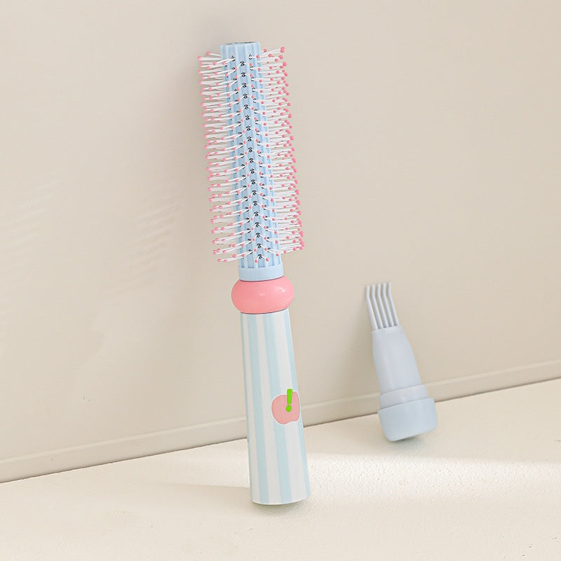 CouldNook Aesthetic Pastel Round Hairbrush - Volumizing Roller Brush with Cleaning Tool