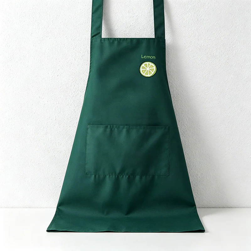 Solid Color with Printed Pattern Backband Apron - PVC Waterproof Kitchen Apron