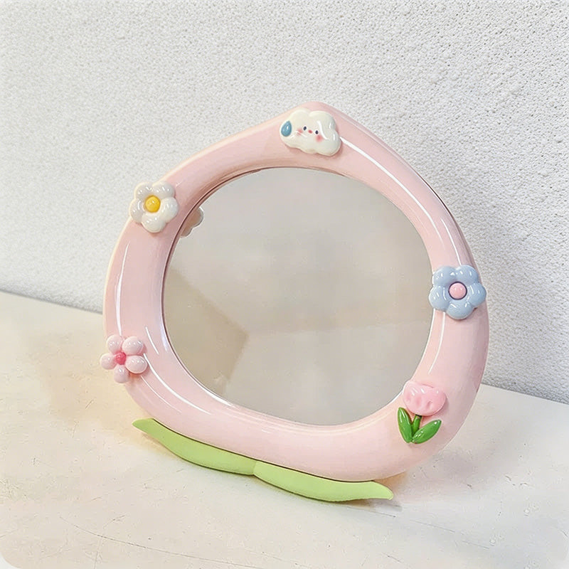 CouldNook Cute Peach-Shaped Vanity Mirror - Adjustable Desktop Makeup Mirror