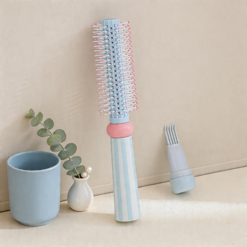 CouldNook Aesthetic Pastel Round Hairbrush - Volumizing Roller Brush with Cleaning Tool
