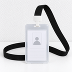 Clear Badge Holder - Hinged Case and Colored Lanyard