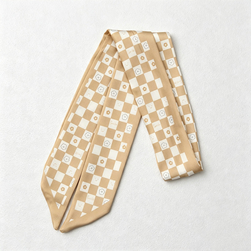 CouldNook Slim Printed Neck Scarf - Long Twilly Accent
