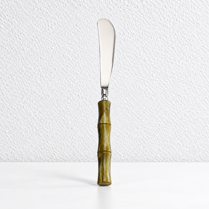 Bamboo Style Flatware - Segmented Acrylic Handles and Steel