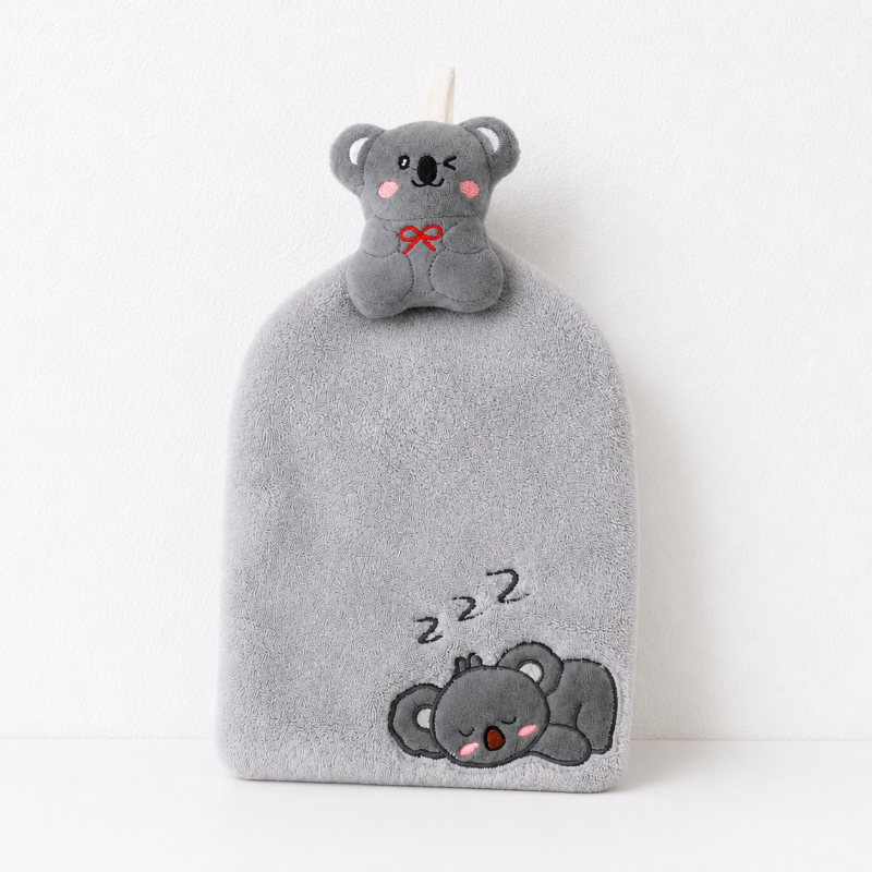 CouldNook Cartoon Coral Fleece Hand Towel‑Hanging Absorbent Cloth