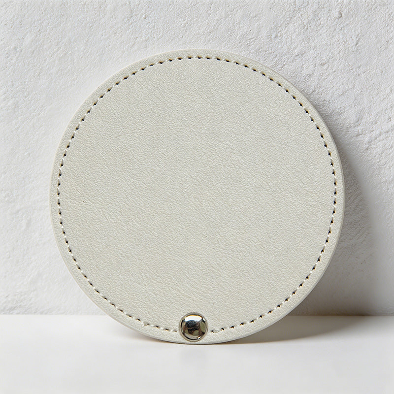 CouldNook PU Leather Rotating Compact Mirror - Portable Round Travel Mirror