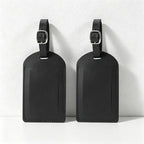 Premium Top-Grain Cowhide Leather Luggage Tags, Customizable Airplane Embossed Travel ID Tags
