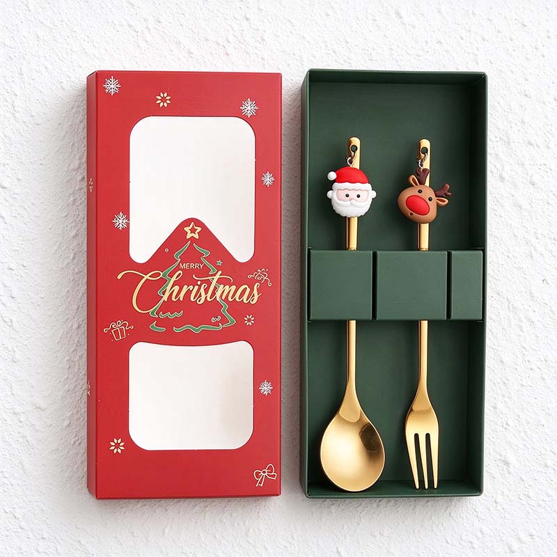 CouldNook Christmas Cutlery Set - Character Tops and Decorative Charm Designs