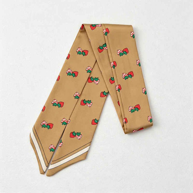 CouldNook Slim Printed Neck Scarf - Long Twilly Accent