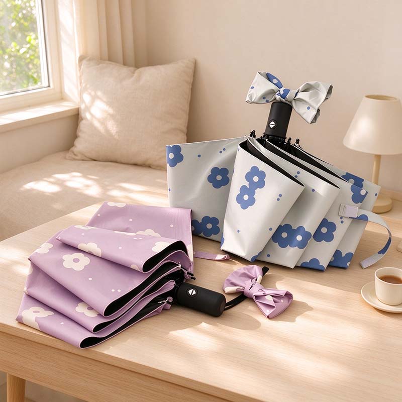 Folding Umbrella Collection - Printed Solid and Gradient Canopies