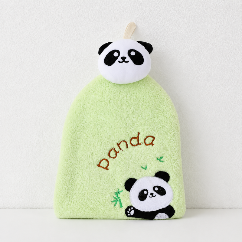 CouldNook Cartoon Coral Fleece Hand Towel‑Hanging Absorbent Cloth